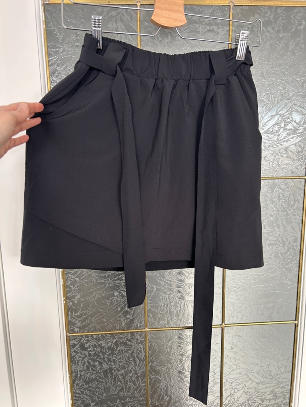 RBX Black High-Waist Tie Skort